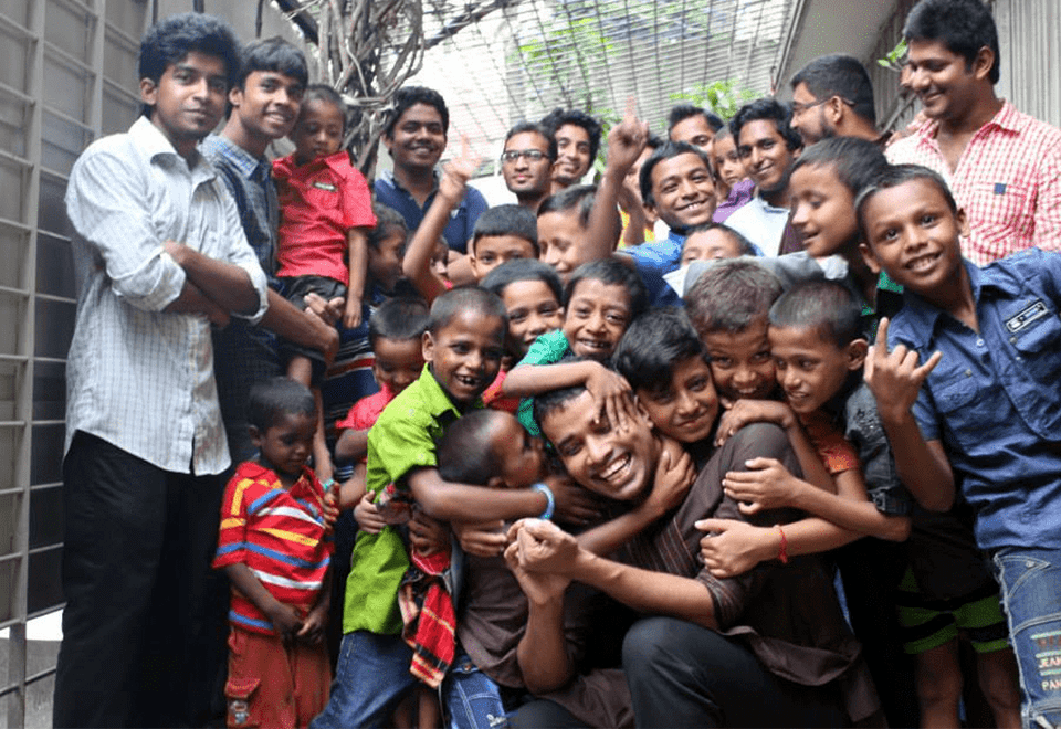 Happiness with street kids